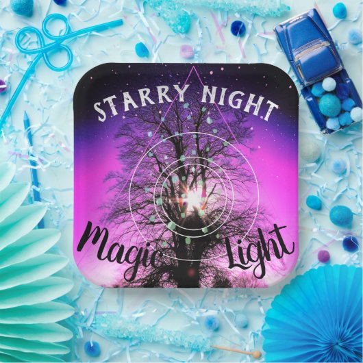 Starry Night Magic Light Pappteller (Party)