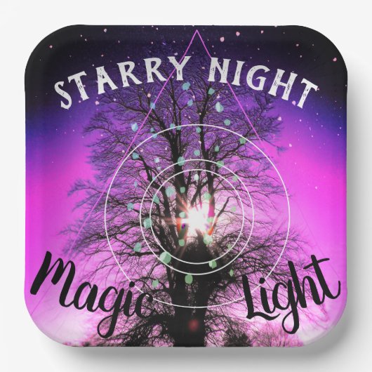 Starry Night Magic Light Pappteller (Vorderseite)