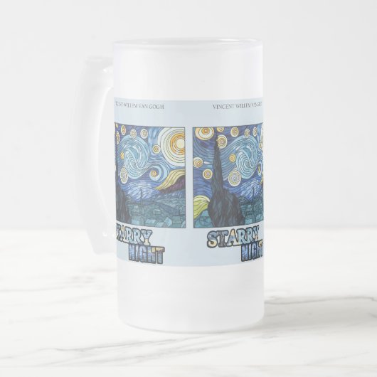 Starry Night Mattierte Tasse (Vorderseite Links)