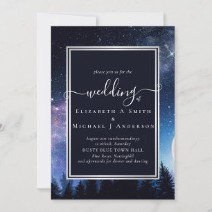 Starry Night Midnight Stars Hochzeitbudget Einladung