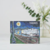 Starry Night Mississippi Queen, add text, Postcard Postkarte (Stehend Vorderseite)
