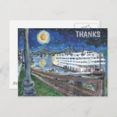 Starry Night Mississippi Queen, add text, Postcard Postkarte (Vorne/Hinten)