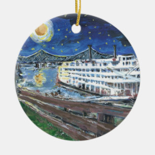 Starry Night Mississippi Queen Keramik Ornament