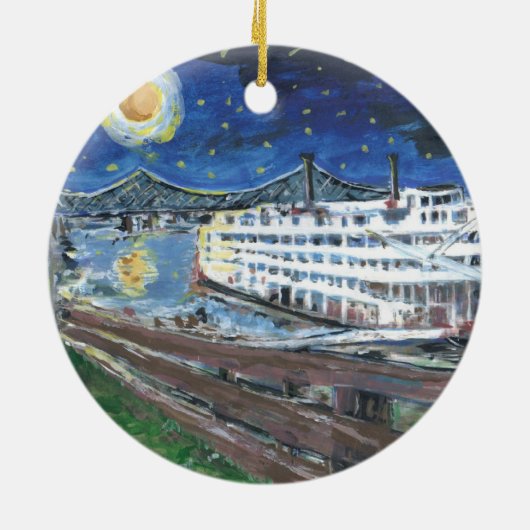 Starry Night Mississippi Queen Keramik Ornament (Hinten)