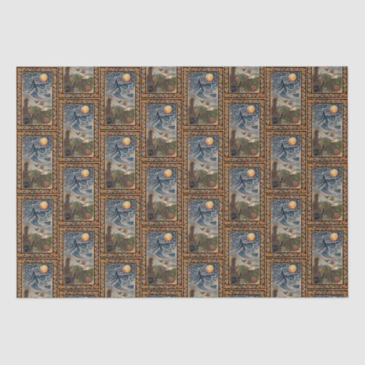 Starry Night mit Fall Border Halloween Seidenpapier (Vorderseite)