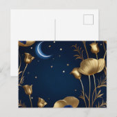 Starry Night mit Gold Crescent Moon Postkarte (Vorne/Hinten)