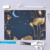 Starry Night mit Gold Crescent Moon Seidenpapier (Handwerk)