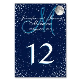 Starry Night mit Moon Monogram Tischnummer