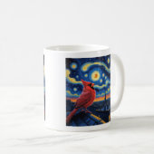 Starry Night mit Northern Kardinal Kaffeetasse (VorderseiteRechts)