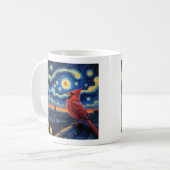 Starry Night mit Northern Kardinal Kaffeetasse (Vorderseite Links)