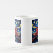 Starry Night mit Northern Kardinal Kaffeetasse (Mittel)