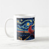 Starry Night mit Northern Kardinal Kaffeetasse (Links)