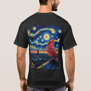 Starry Night mit Northern Kardinal T-Shirt