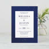 Starry Night Modern Simplistic Wedding Einladung (Stehend Vorderseite)