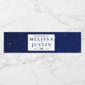 Starry Night Modern Simplistic Wedding Wasserflaschenetikett (Einzelnes Label)