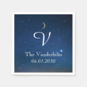 Starry Night Monogram Wedkin Napkin Serviette (Vorderseite)