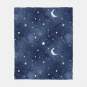 Starry Night Moon Constellations Pattern Fleecedecke (Vorderseite)