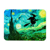 Starry Night Moon Flying Hexe-Silhouette Magnet (Horizontal)