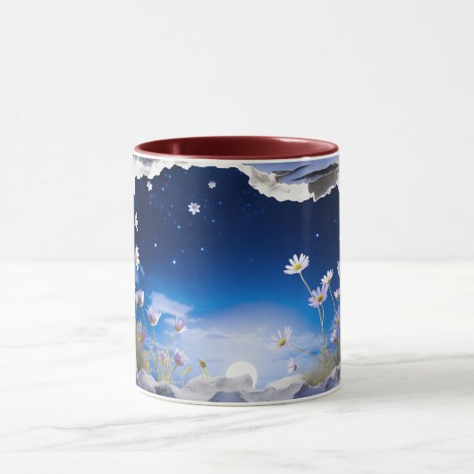 Starry Night & Moon Keramik Kaffee Tasse ☕ (Zentrum)