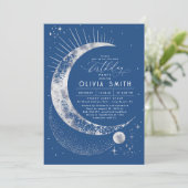 Starry Night Moon Mystical Celestiday Einladung (Stehend Vorderseite)