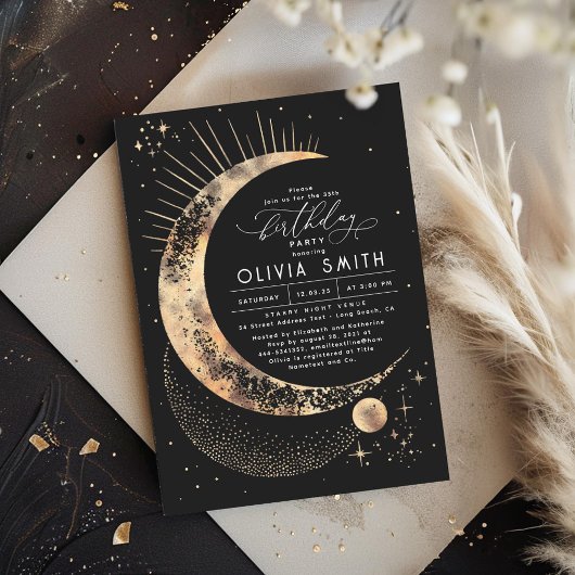 Starry Night Moon Mystical Celestiday Einladung