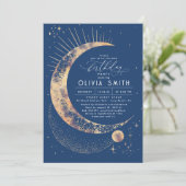 Starry Night Moon Mystical Celestiday Einladung (Stehend Vorderseite)