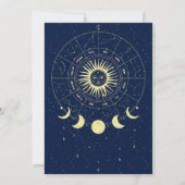 Starry Night Moon Phasen Zodiac Save the Date Einladung (Rückseite)