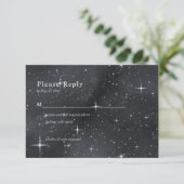 Starry Night Moon Phases Celestial RSVP Card Karte (Stehend Vorderseite)