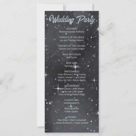 Starry Night Moon Phases Celestial Wedding Program (Rückseite)