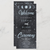 Starry Night Moon Phases Celestial Wedding Program (Vorne/Hinten)