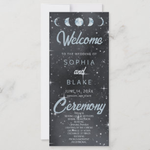 Starry Night Moon Phases Celestial Wedding Program