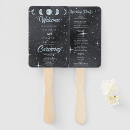 Starry Night Moon Phases Celestial Wedding Program Fächer