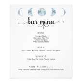 Starry Night Moon Phases Wedding Bar Menu Poster (Vorne)