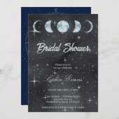 Starry Night Moon Phases Zodiac Brautparty Einladung (Vorne/Hinten)