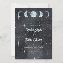 Starry Night Moon Phases Zodiac Celestial Hochzeit