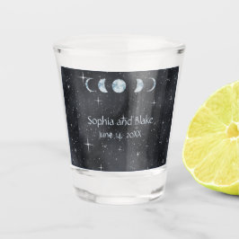 Starry Night Moon Phases Zodiac Celestial Hochzeit Schnapsglas