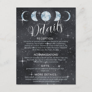 Starry Night Moon Phases Zodiac Enclosure Card Begleitkarte