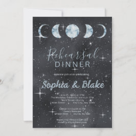 Starry Night Moon Phases Zodiac Probe Dinner Einladung