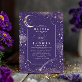 Starry Night Moon Shooting Star Celestie Wedding Einladung