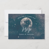 Starry Night Moonlight Hochzeitseinladung uAwg Dankeskarte (Vorderseite)