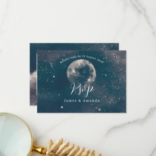 Starry Night Moonlight Hochzeitseinladung uAwg Dankeskarte