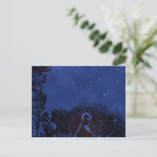 Starry Night Nativity Postkarte (Stehend Vorderseite)