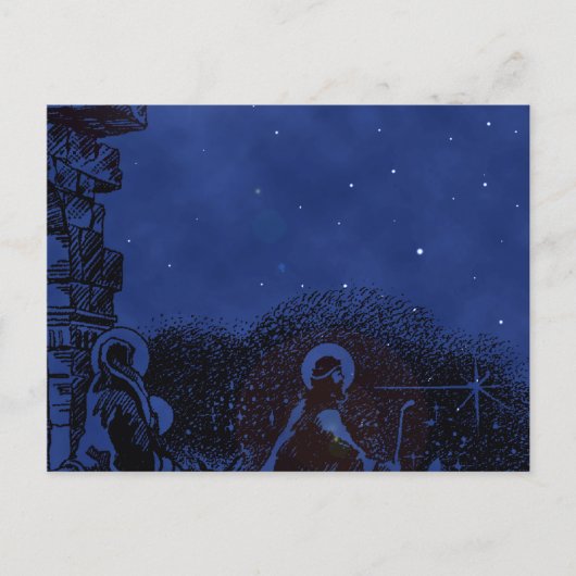Starry Night Nativity Postkarte (Vorderseite)