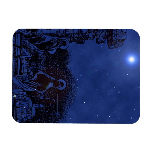 Starry Night Nativity Scene Magnet (Horizontal)