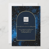 Starry Night Navy Blue Gold Wedding RETT DATE Einladung (Rückseite)