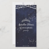 Starry Night Navy Blue Quinceañera Photo Booth Save The Date (Rückseite)