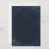 Starry Night Navy Blue Silver Glitzer Hochzeit Einladung (Rückseite)
