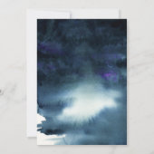 Starry Night Navy Blue Silver Glitzer Hochzeit Einladung (Rückseite)