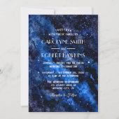 Starry Night Navy Blue Watercolor Wedding Invitati Einladung (Vorderseite)