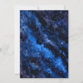 Starry Night Navy Blue Watercolor Wedding Invitati Einladung (Rückseite)